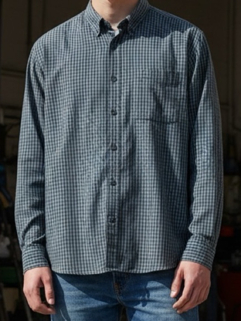 EDDIE BAUER Classic Long Sleeved Shirt Blue/Green Plaid 2XL